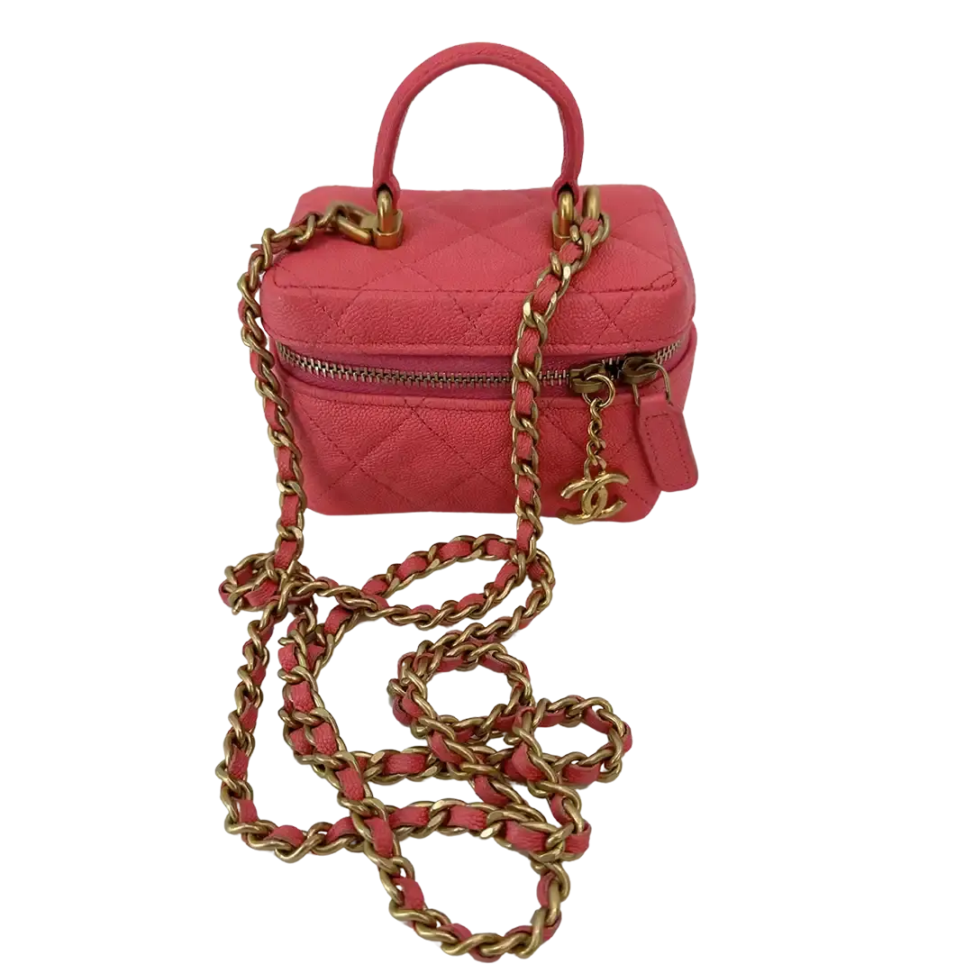 Chanel Vanity Pink Micro Bag Kaviaeleder Pink / sehr gut Chanel