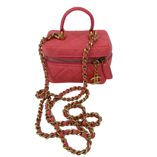 Chanel Vanity Pink Micro Bag Kaviaeleder Pink / sehr gut Chanel