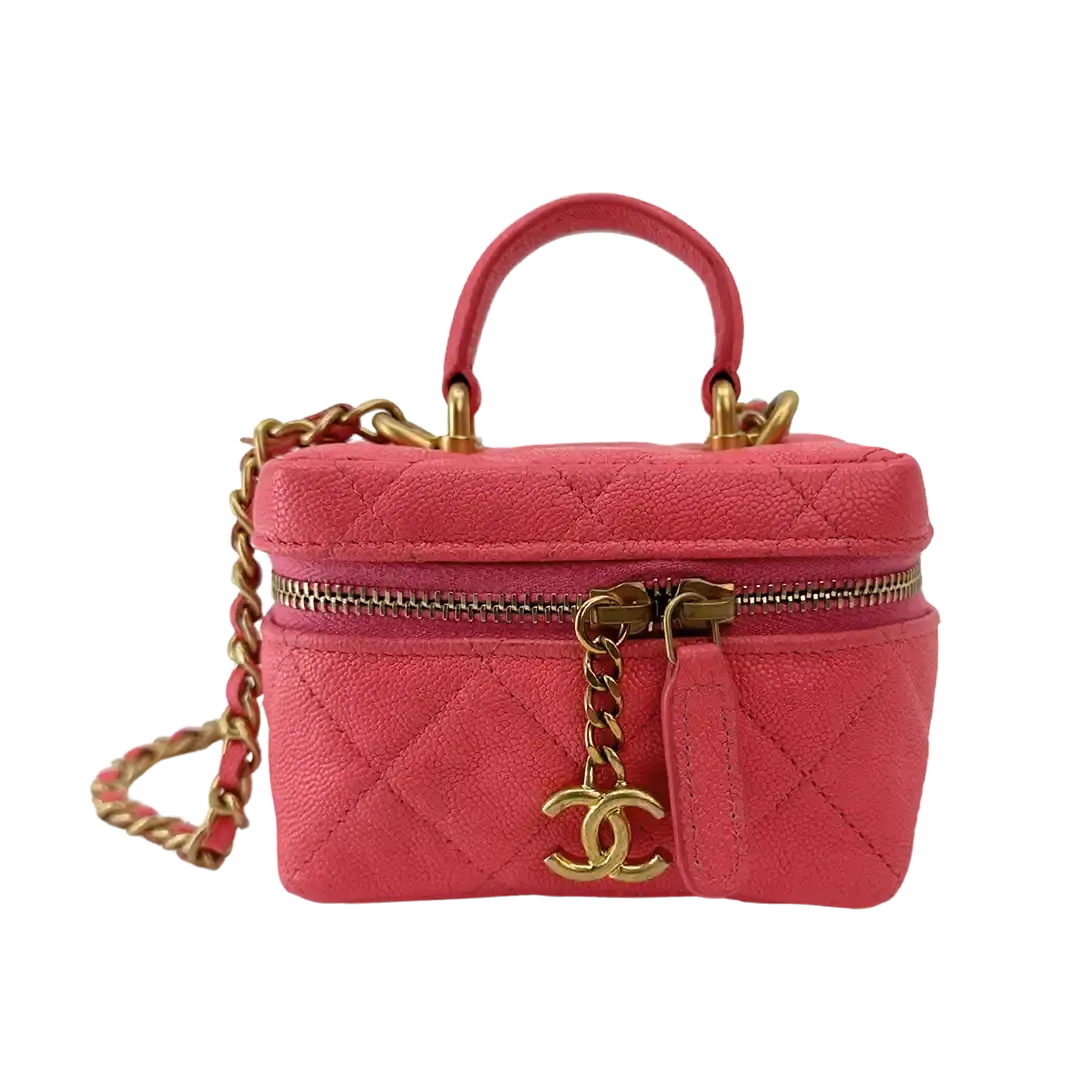 Chanel Vanity Pink Micro Bag Kaviaeleder Pink / sehr gut Chanel