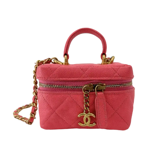 Chanel Vanity Pink Micro Bag Kaviaeleder Pink / sehr gut Chanel