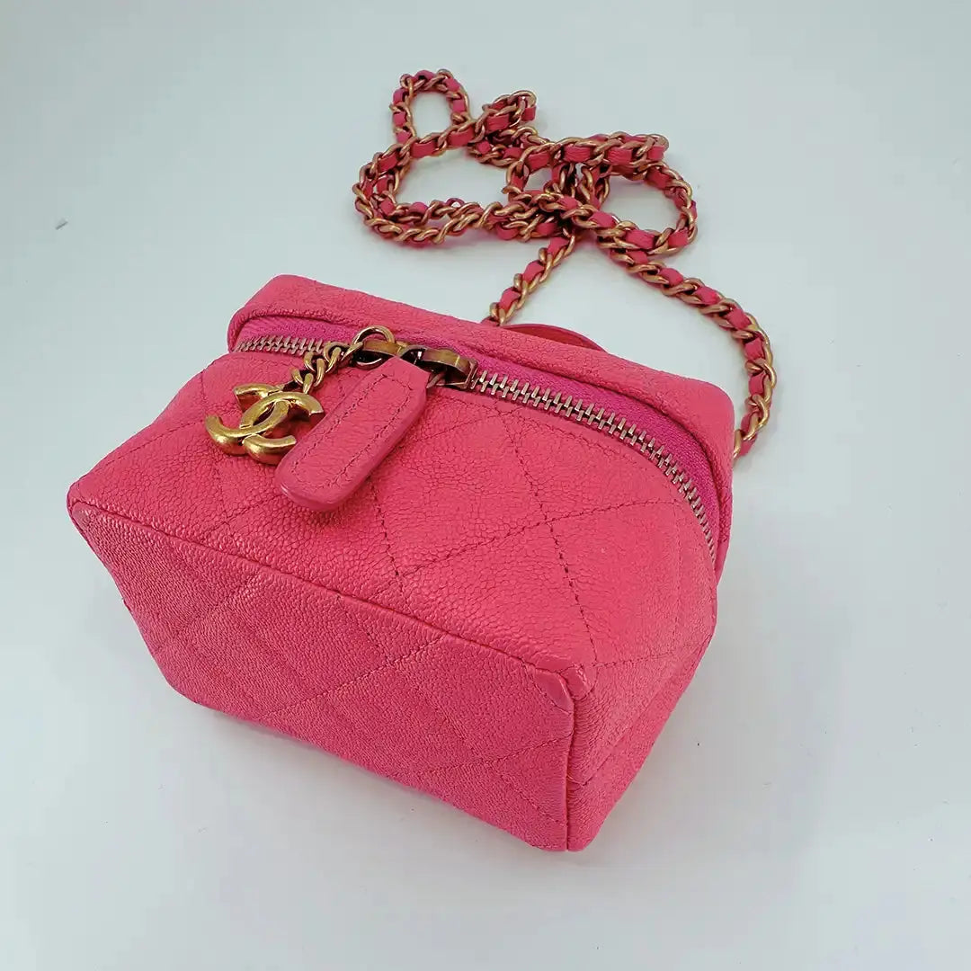 Chanel Vanity Pink Micro Bag Kaviaeleder Pink / sehr gut Chanel