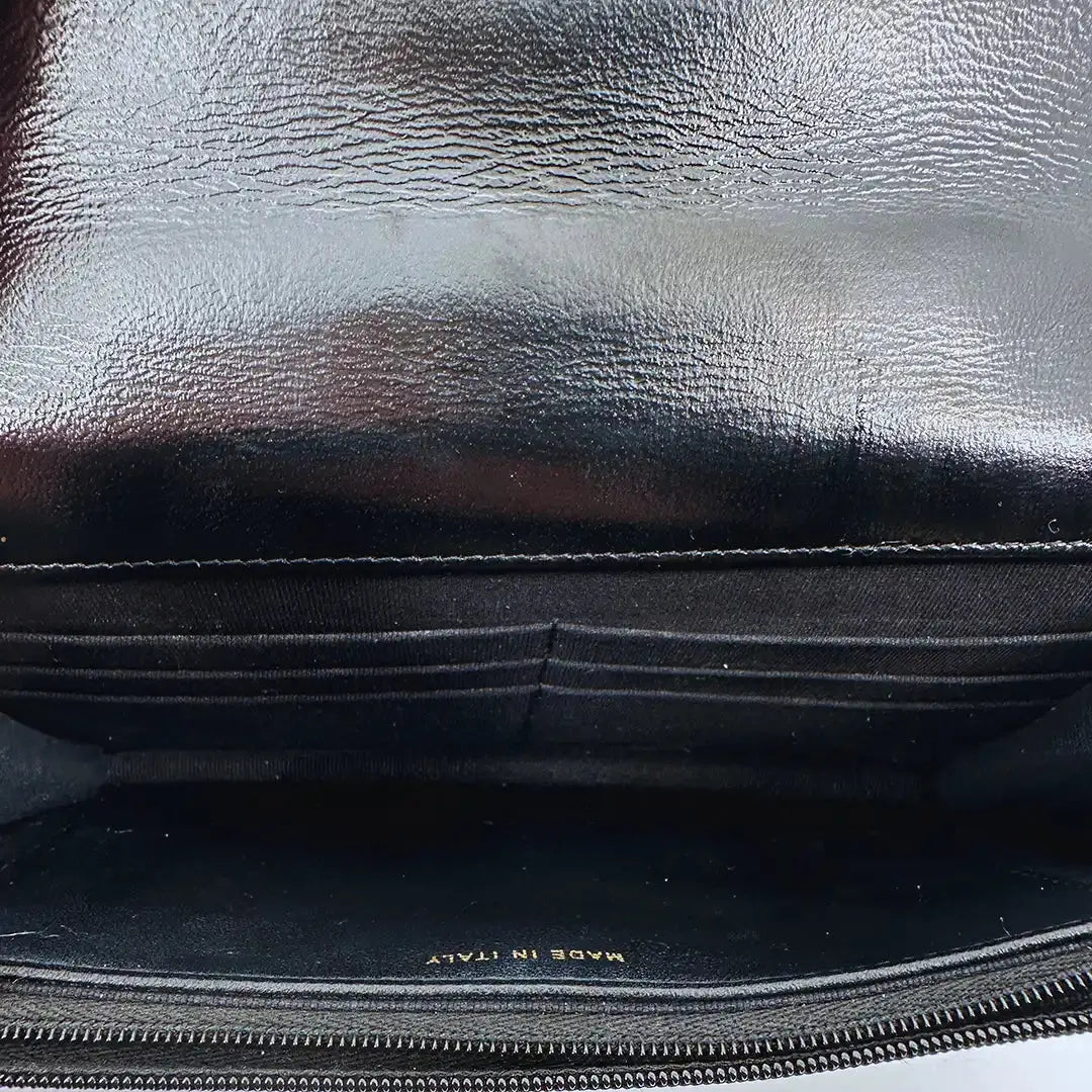 Chanel limited Wallet on Chain Pearl Top Handle glänzendes Lammleder / sehr gut Chanel