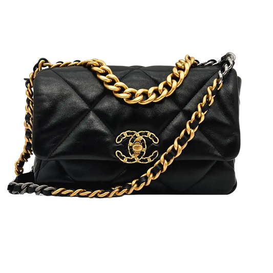 Chanel 19 Flap Bag Small Tasche Lammleder schwarz /  neu