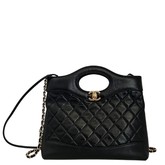 Chanel 31 Mini Shopper glänzendes Lammleder goldene Hardware / sehr gut Chanel