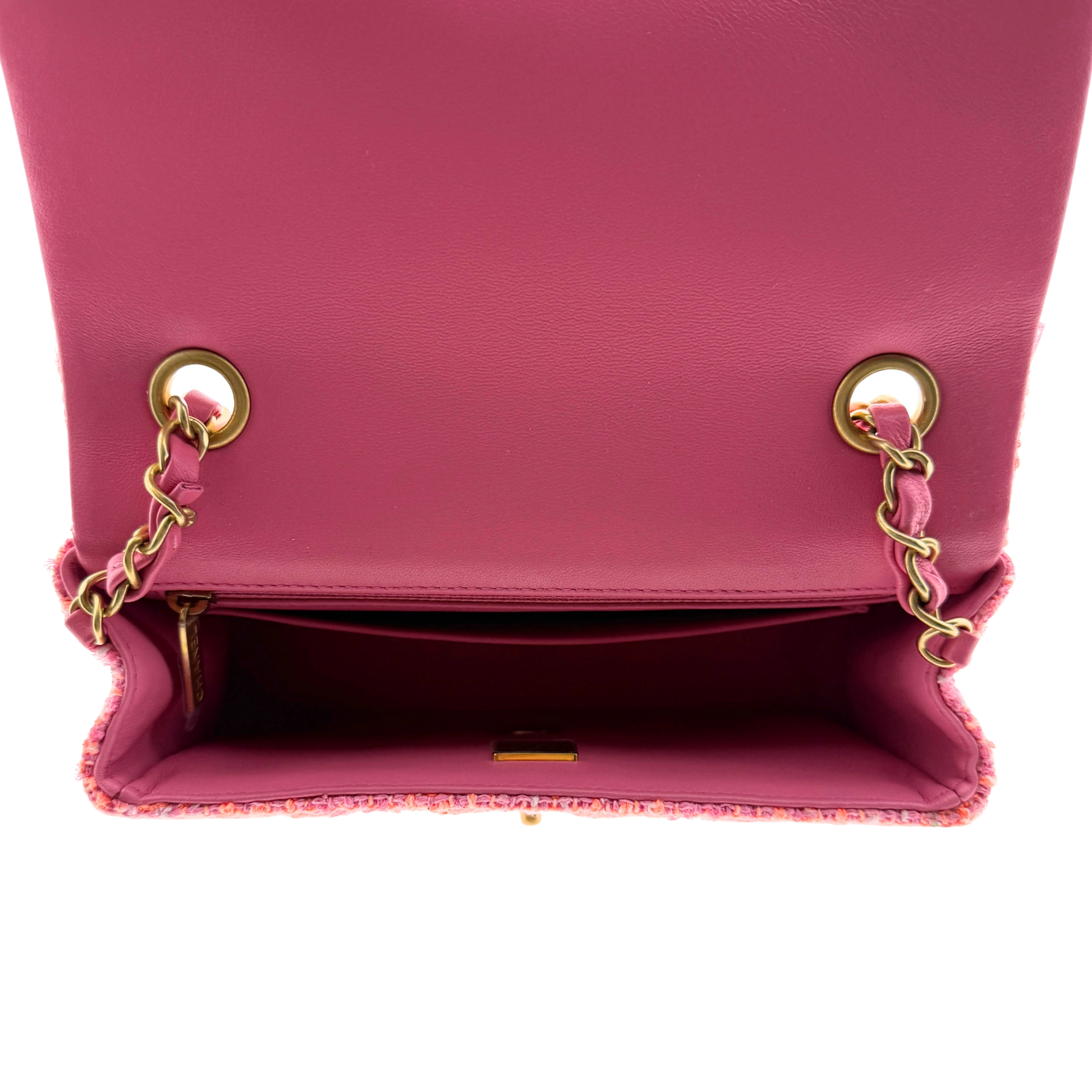 Chanel Bouclé Single Flap Bag Pink / neuwertig Chanel
