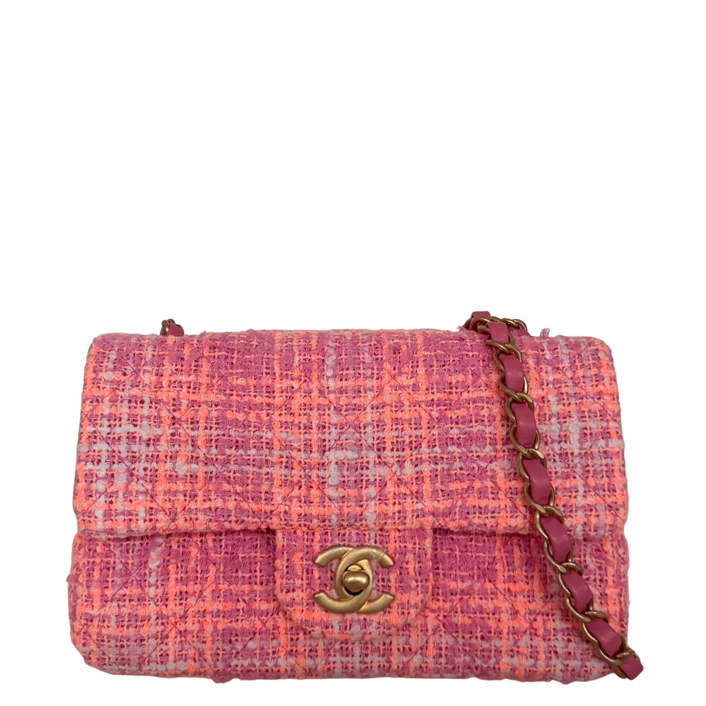 Chanel Bouclé Single Flap Bag Pink / neuwertig Chanel