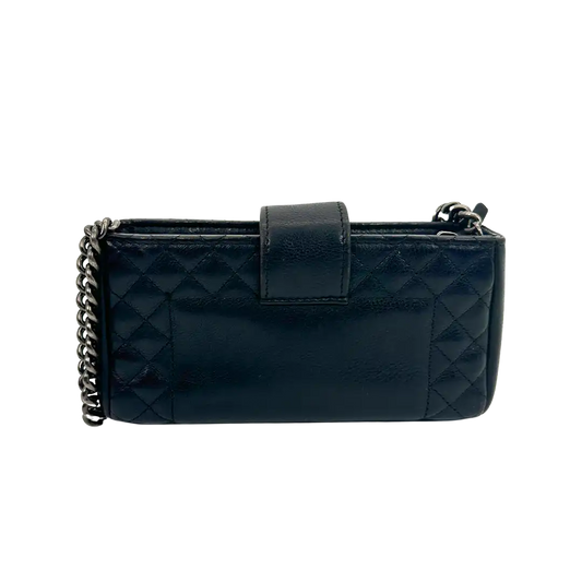 Chanel Boy Reverso Mini Pochette schwarz Kalbsleder / sehr gut Chanel