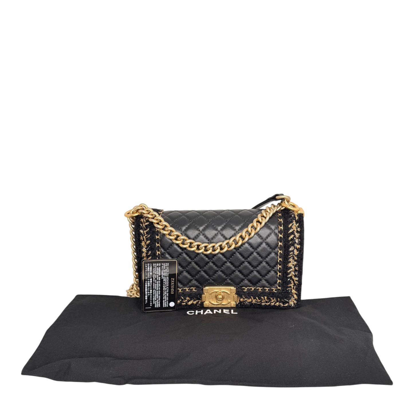 Chanel Boy Braided Jacket Tweed x Lammleder Chanel