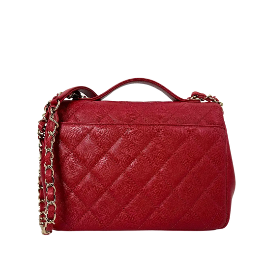 Chanel Business Affinity Medium mittelgroße Tasche Caviar Leder rot Fullset / neuwertig Chanel