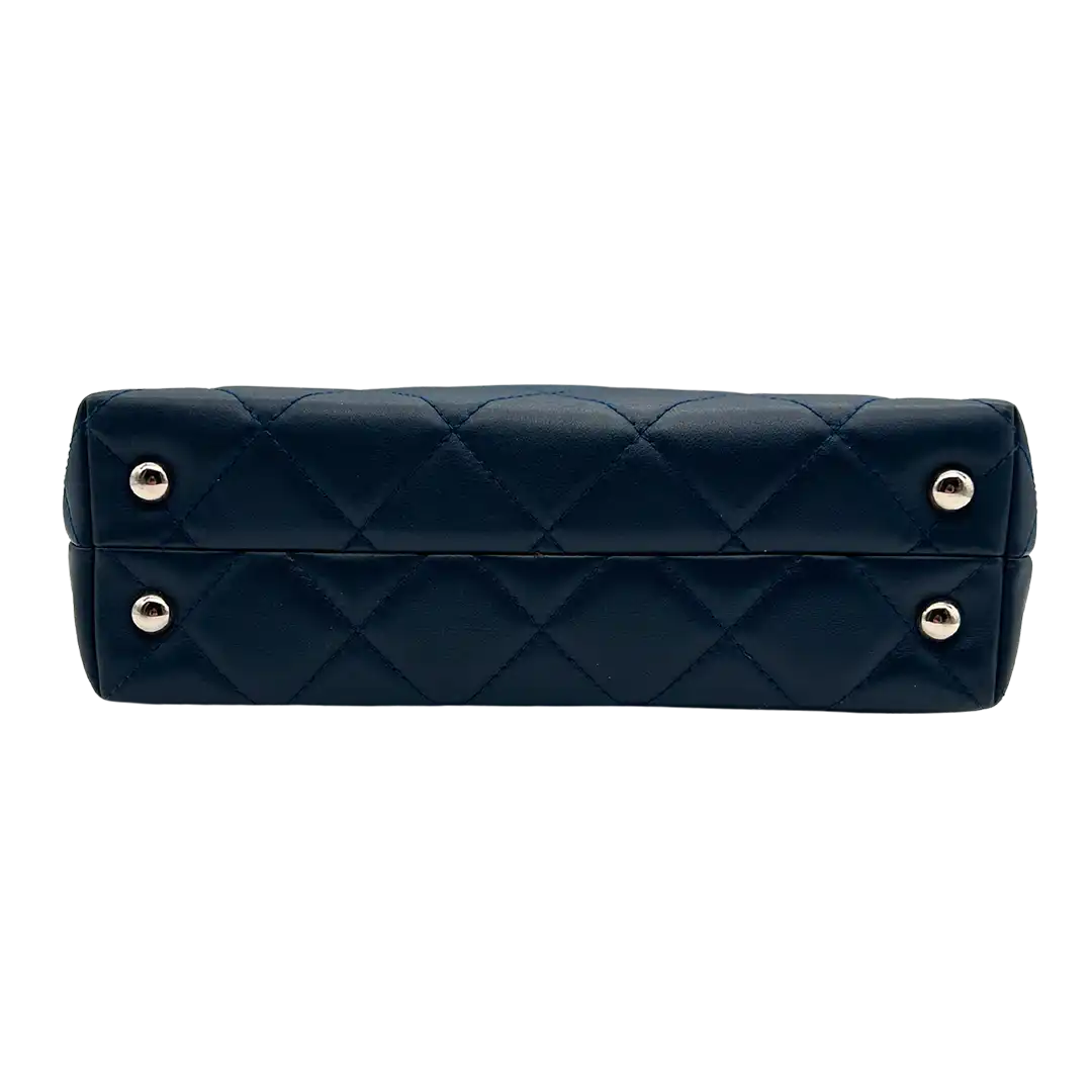 Chanel Matelasse Coco Mark Chain Tote Bag Schultertasche Leder navy ultra rar / sehr gut Chanel