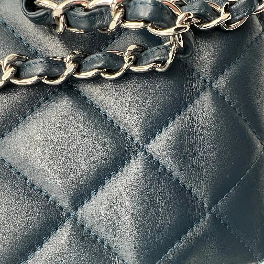 Chanel Matelasse Coco Mark Chain Tote Bag Schultertasche Leder navy ultra rar / sehr gut Chanel