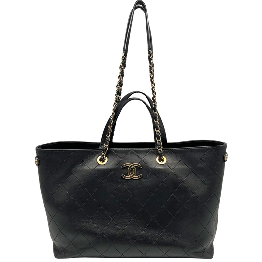 Chanel Deauville Leder Shopping Tasche Fullset / sehr gut Chanel