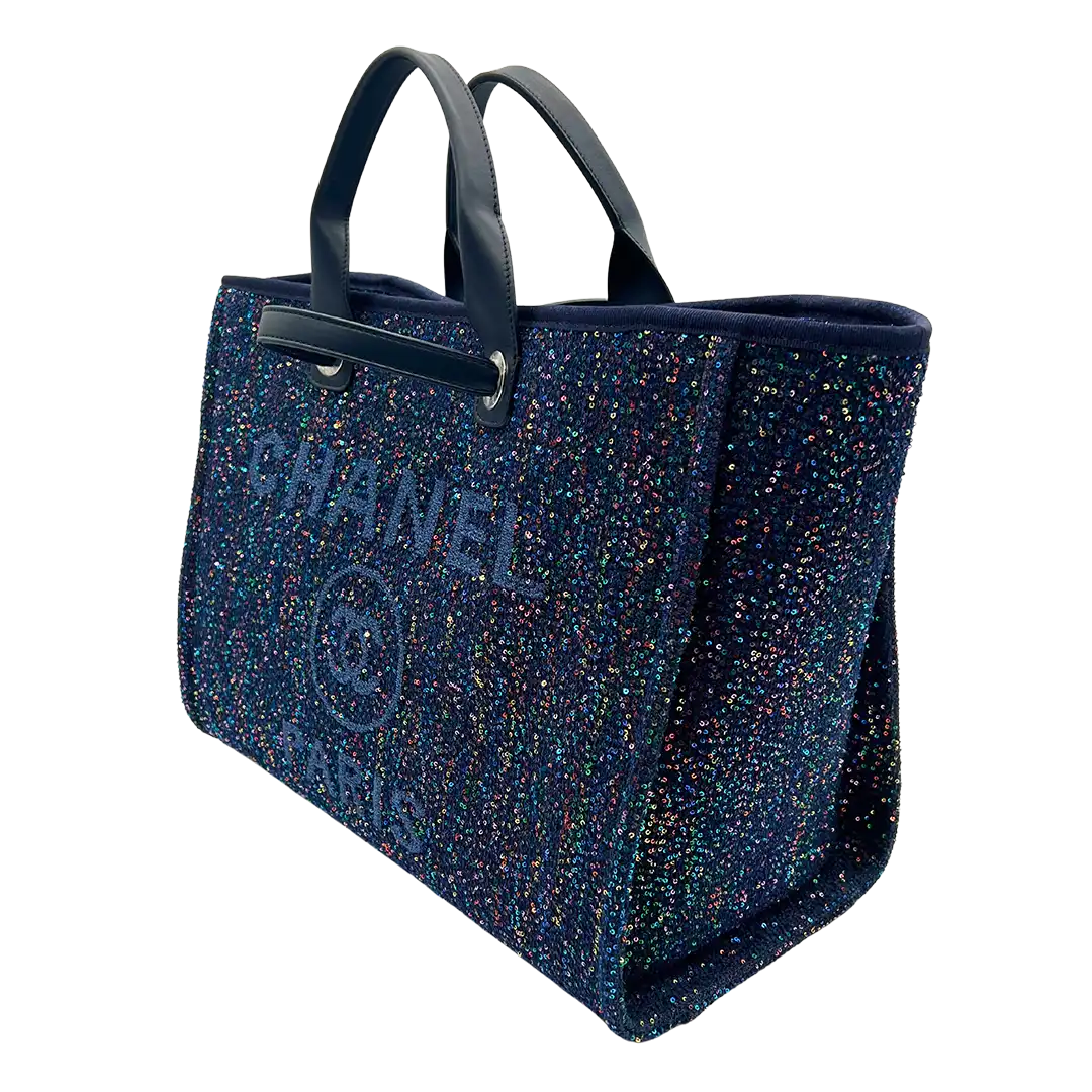 Chanel Deauville Pailetten blau seite