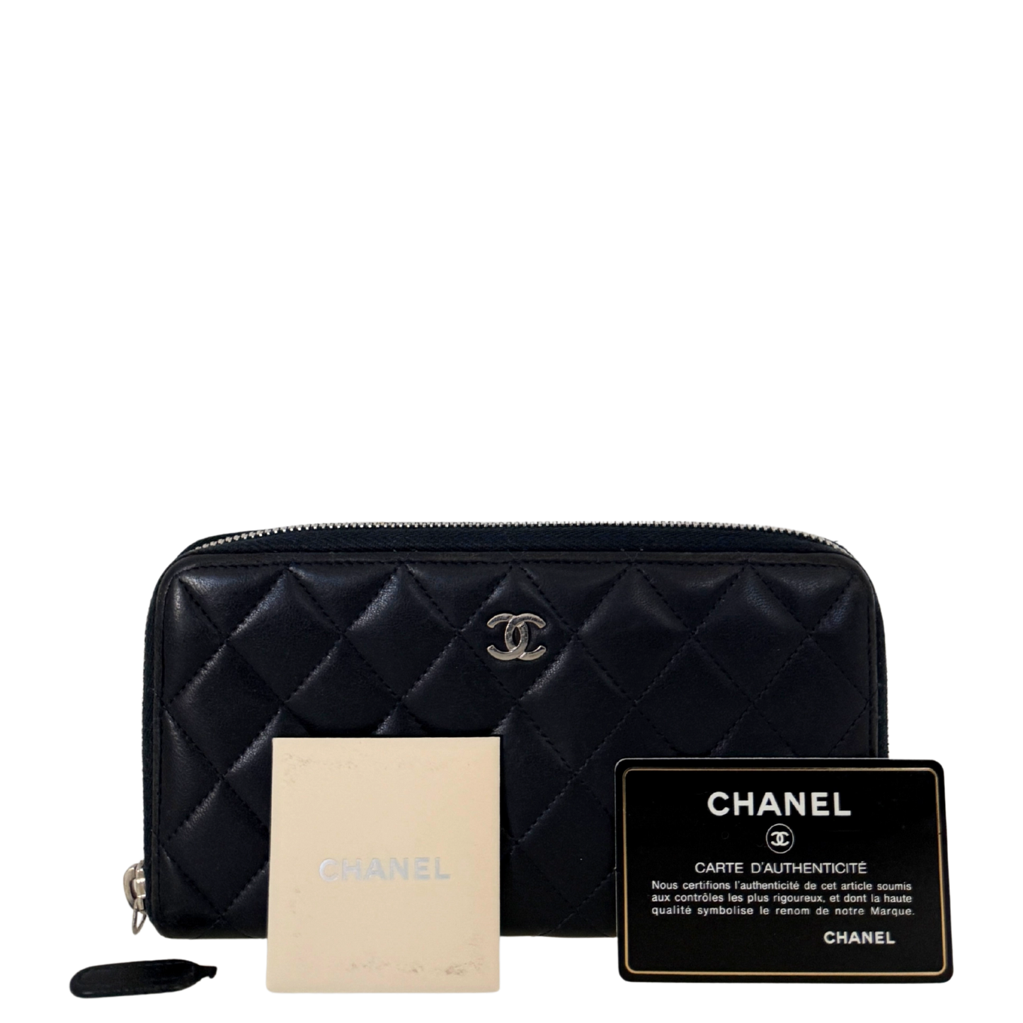 Chanel CC zip-around Geldbörse Dunkelblau / gut Louis Vuitton