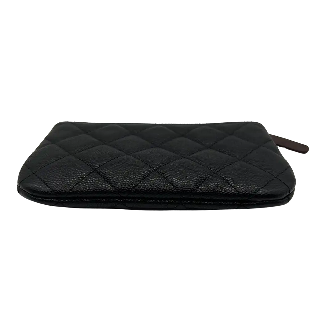Chanel kleine Geldbörse CC Kaviar Leder schwarz / neuwertig Chanel