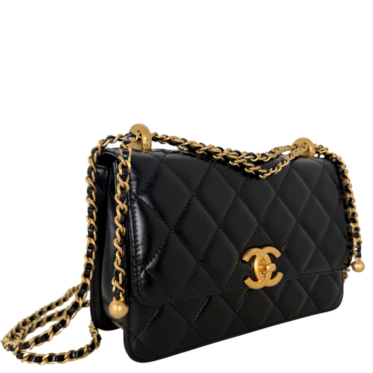 Chanel Perfect Fit Flap Bag Leder schwarz Fullset aktuelle Kollektion / neuwertig Chanel