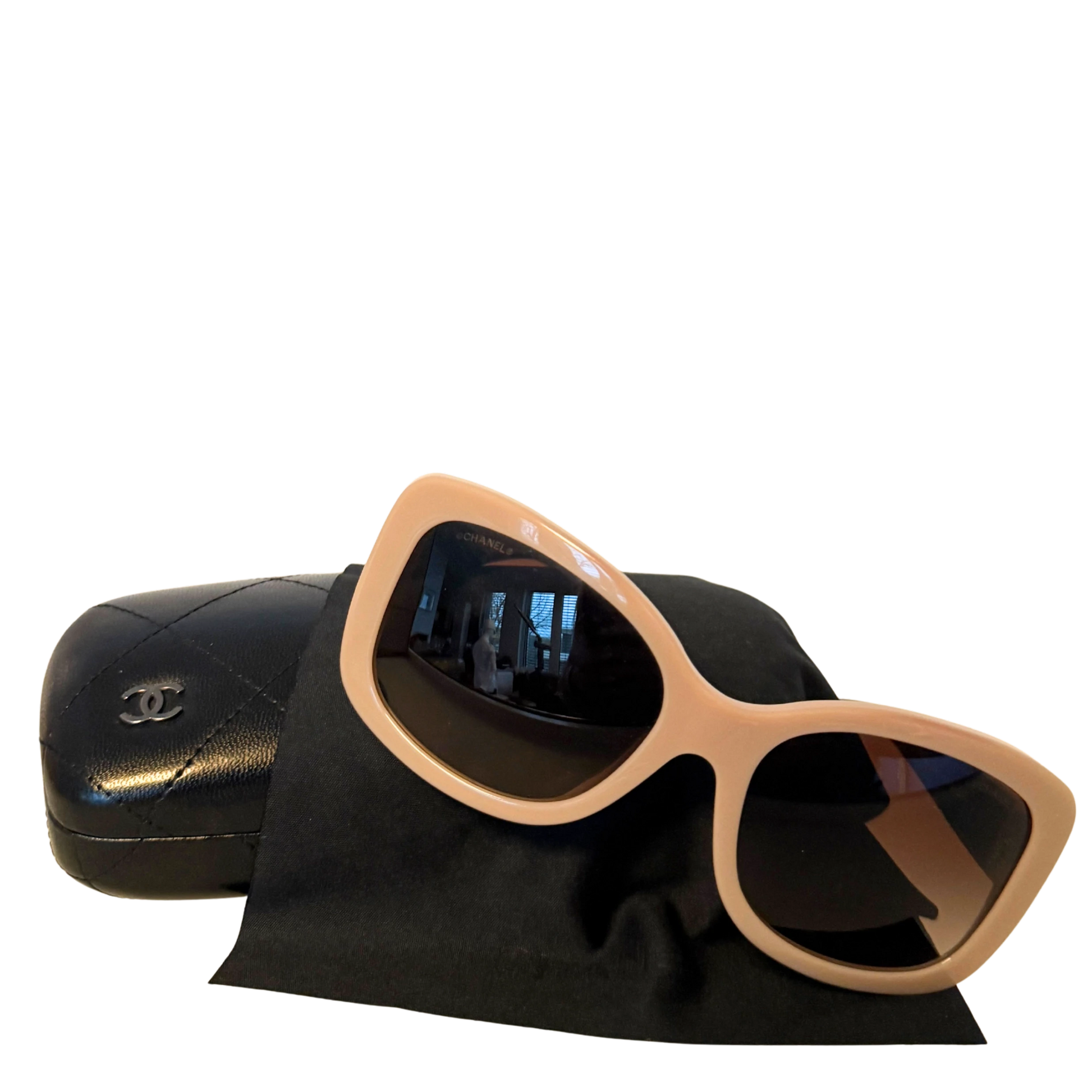 Chanel Acetate Square Frame Sonnenbrille 5322 Beige / neuwertig Chanel
