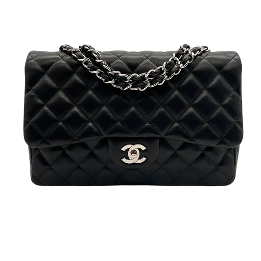 Kopie von Chanel Timeless Jumbo Flap Bag Handtasche schwarz Lammleder / ungetragen Chanel