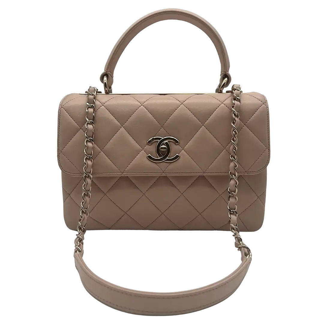 Chanel Trendy CC Top Handle Lammleder helles pink / akzeptabel Fullset Chanel