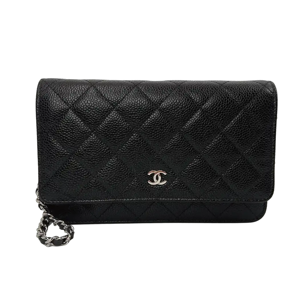 Chanel wallet on chain caviar leather sale