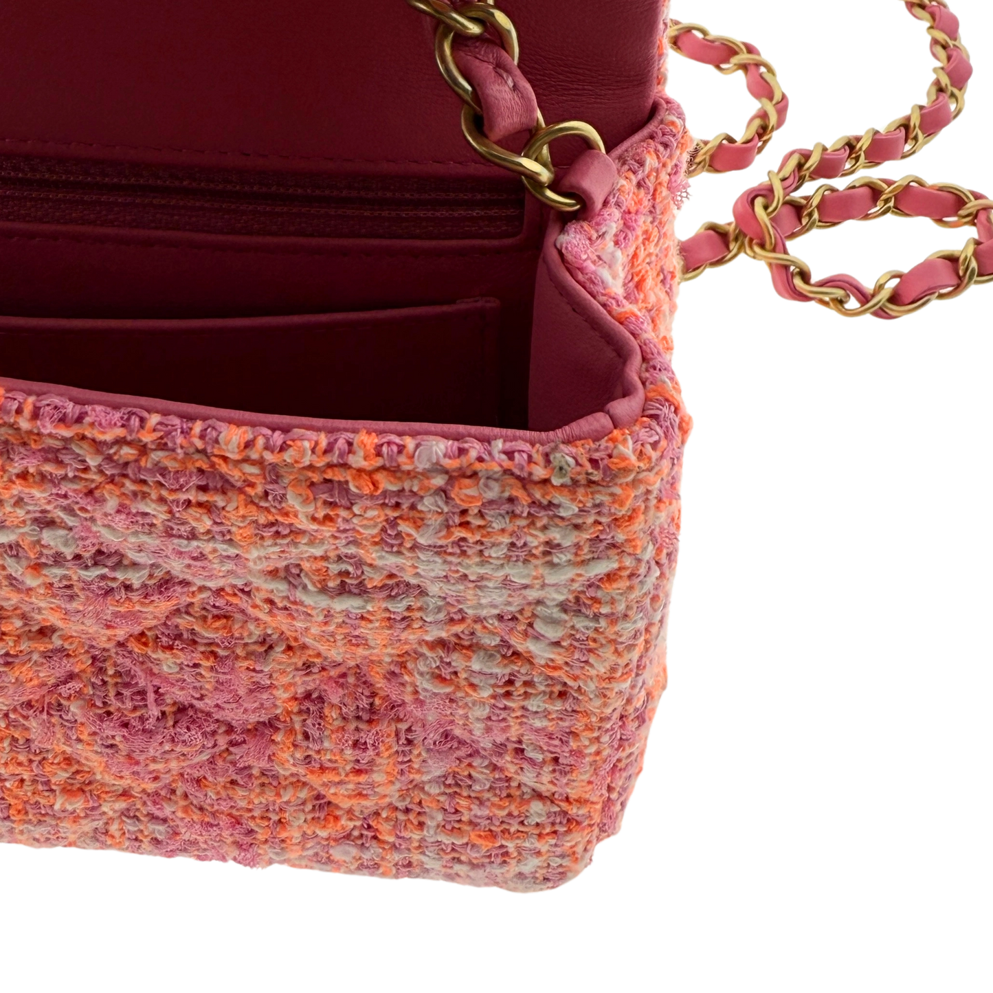 Chanel Bouclé Single Flap Bag Pink / neuwertig Chanel