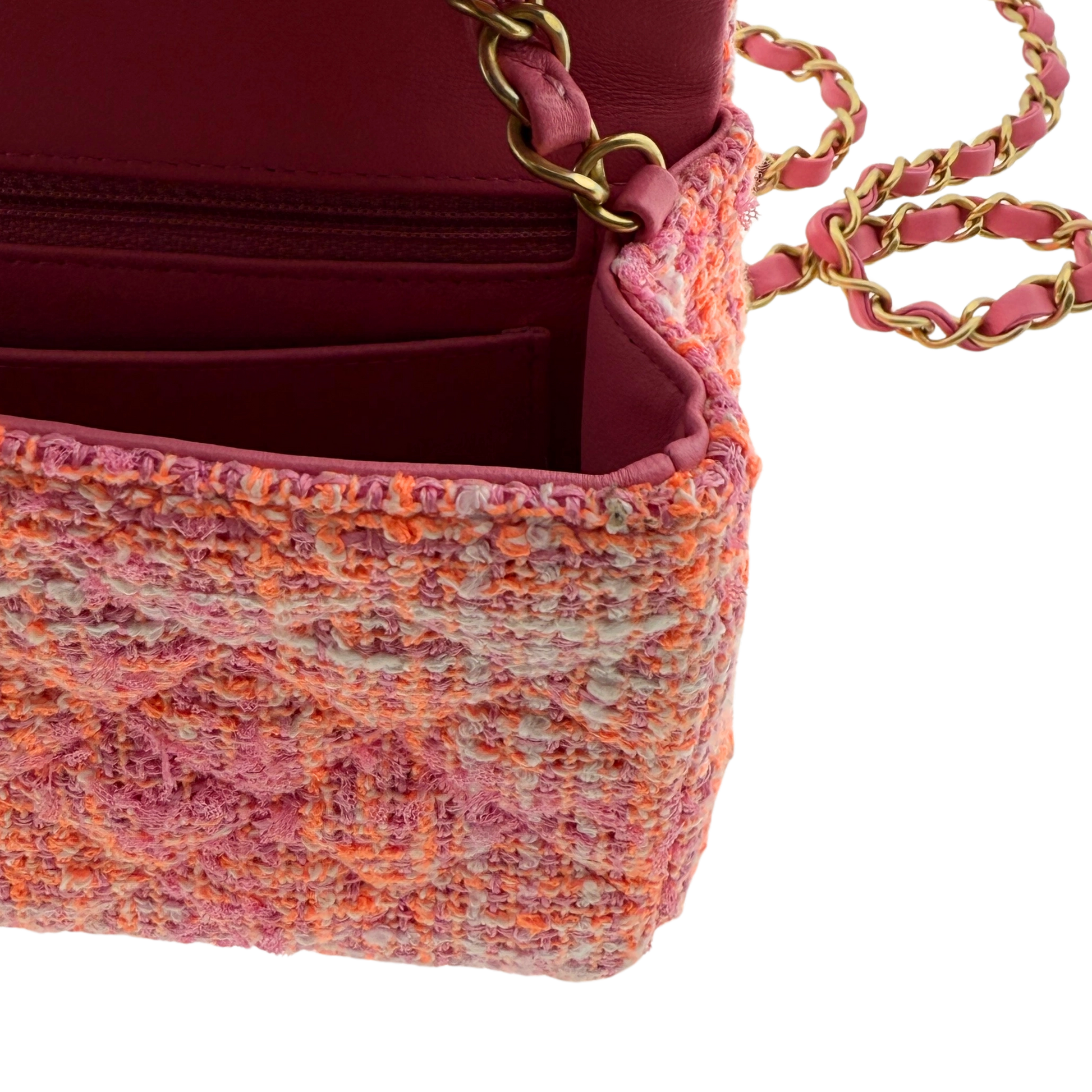Chanel Bouclé Single Flap Bag Pink / neuwertig Chanel