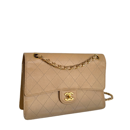 Chanel Classic Flap Bag Beige / akzeptabel Chanel