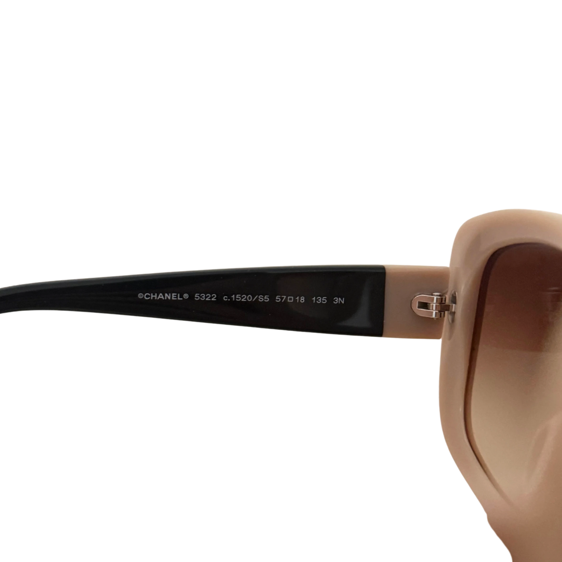 Chanel Acetate Square Frame Sonnenbrille 5322 Beige / neuwertig Chanel