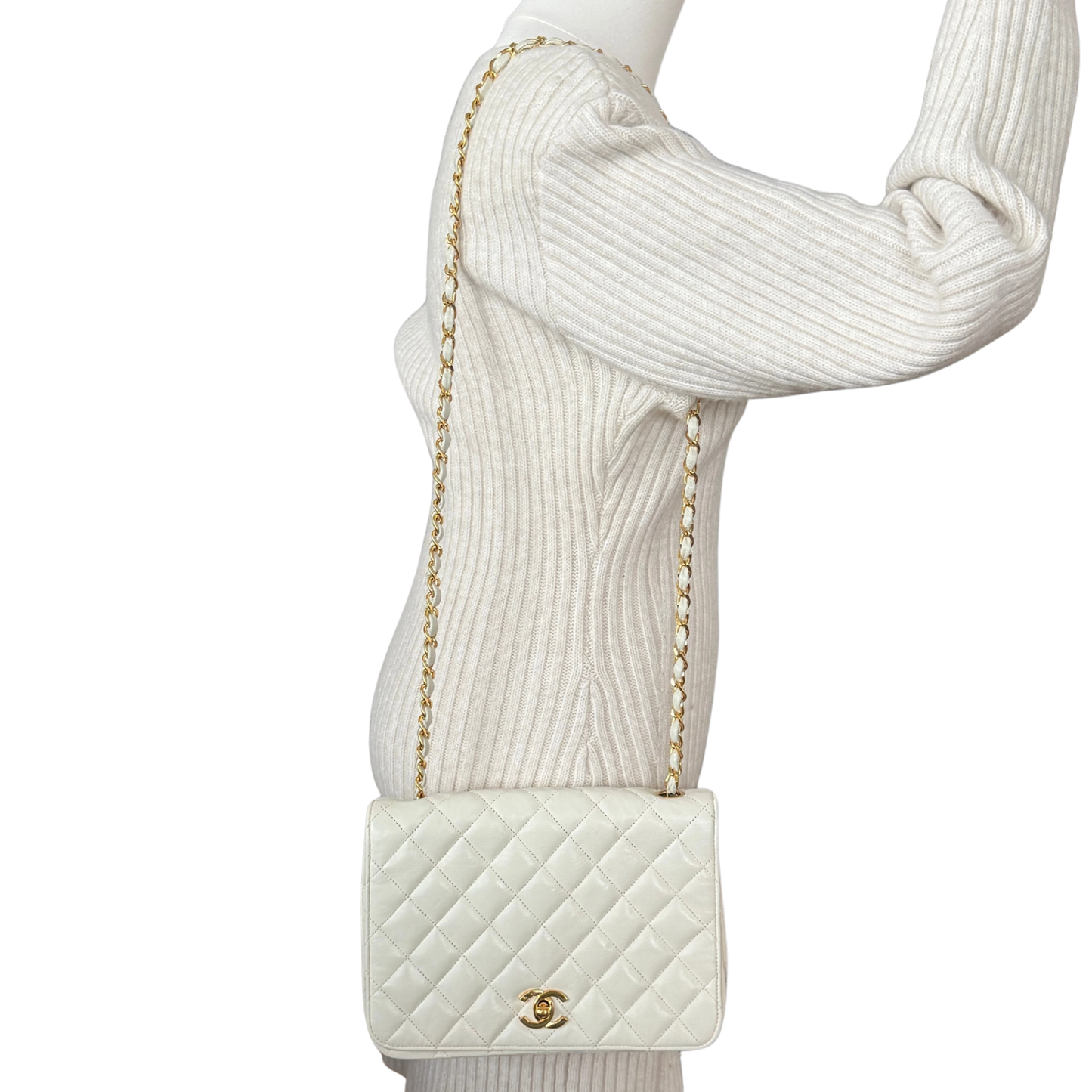 Chanel Timeless Single Flap Small Weiß / gut Chanel