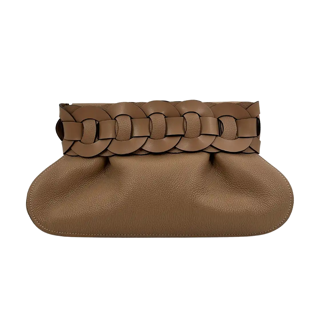 Chloé Darryl Clutch Pouch Zementbraun Leder / neuwertig Chloé