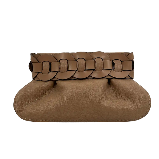Chloé Darryl Clutch Pouch Zementbraun Leder / neuwertig Chloé