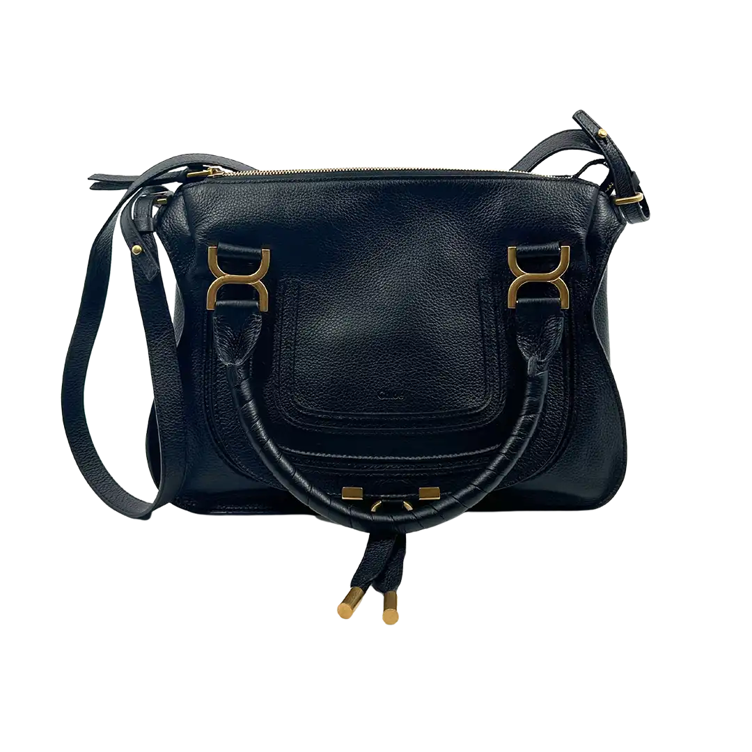 Leather Chloe Marcie Schwarz Chloé Saddle Bag 'Marcie Medium' Black On