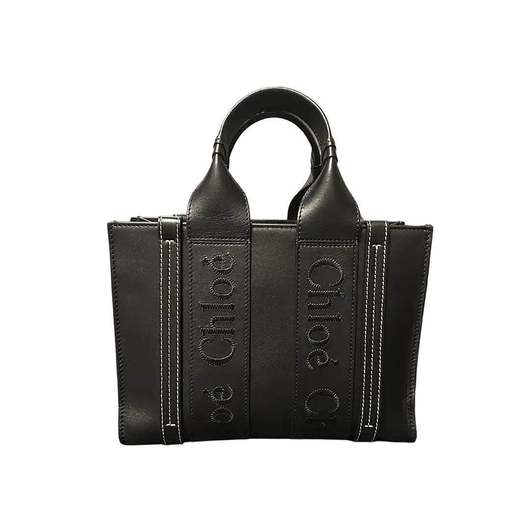 Chloè Woody Tote Bag Shopper small Leder schwarz / sehr gut Chloé