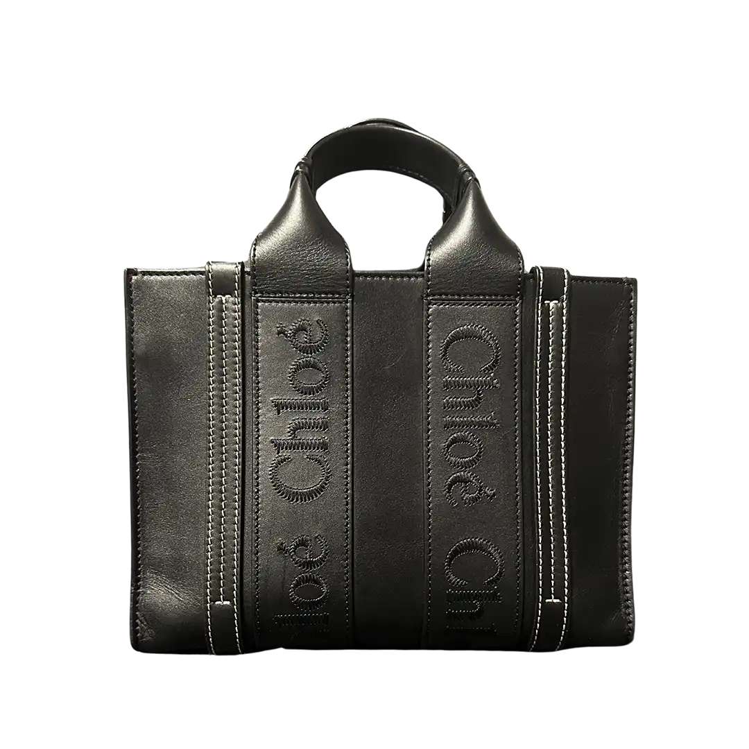 Chloè Woody Tote Bag Shopper small Leder schwarz / sehr gut Chloé