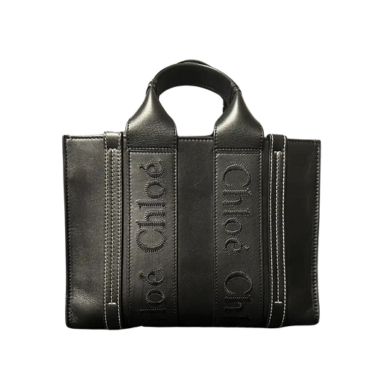 Chloè Woody Tote Bag Shopper small Leder schwarz / sehr gut Chloé