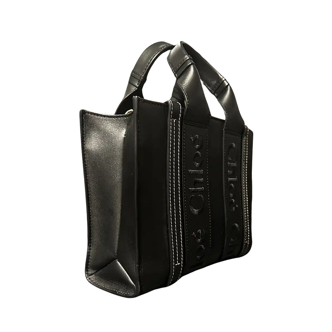 Chloè Woody Tote Bag Shopper small Leder schwarz / sehr gut Chloé