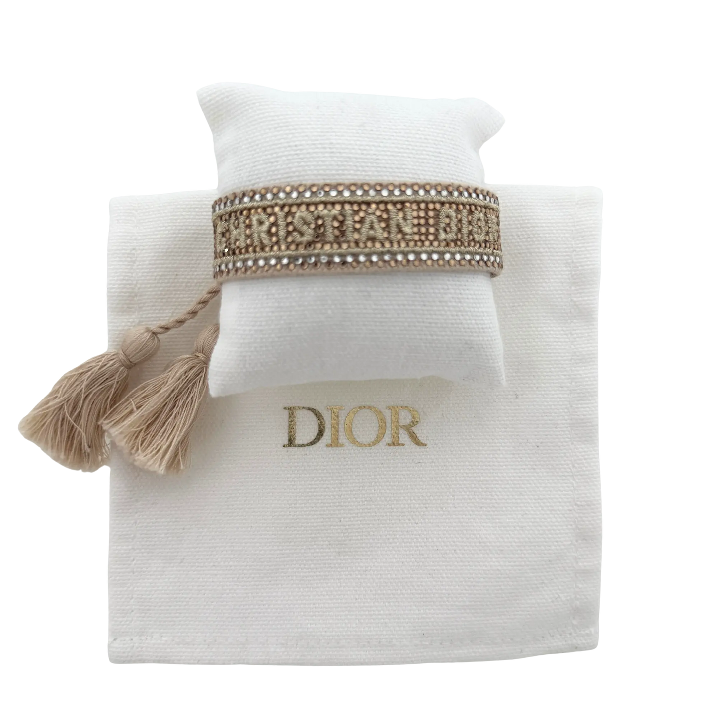 Christian Dior J´Adior Crystal Cotton & Metallic Armband Gold / sehr gut Dior