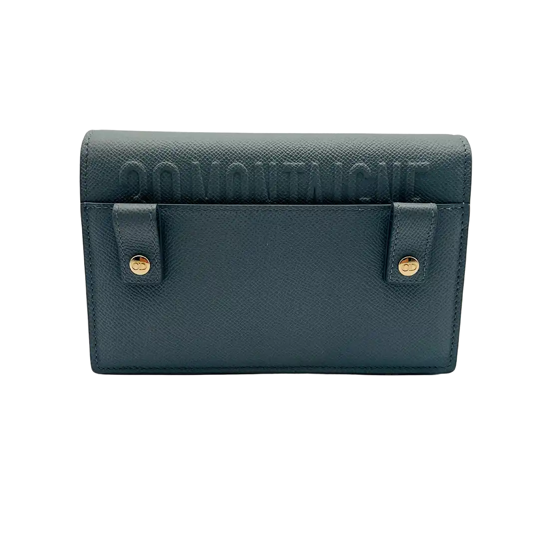 Christian Dior SLG 30 Montaigne 2 in 1 Pouch Kalbsleder wolkenblau / sehr gut Echtheitscheck