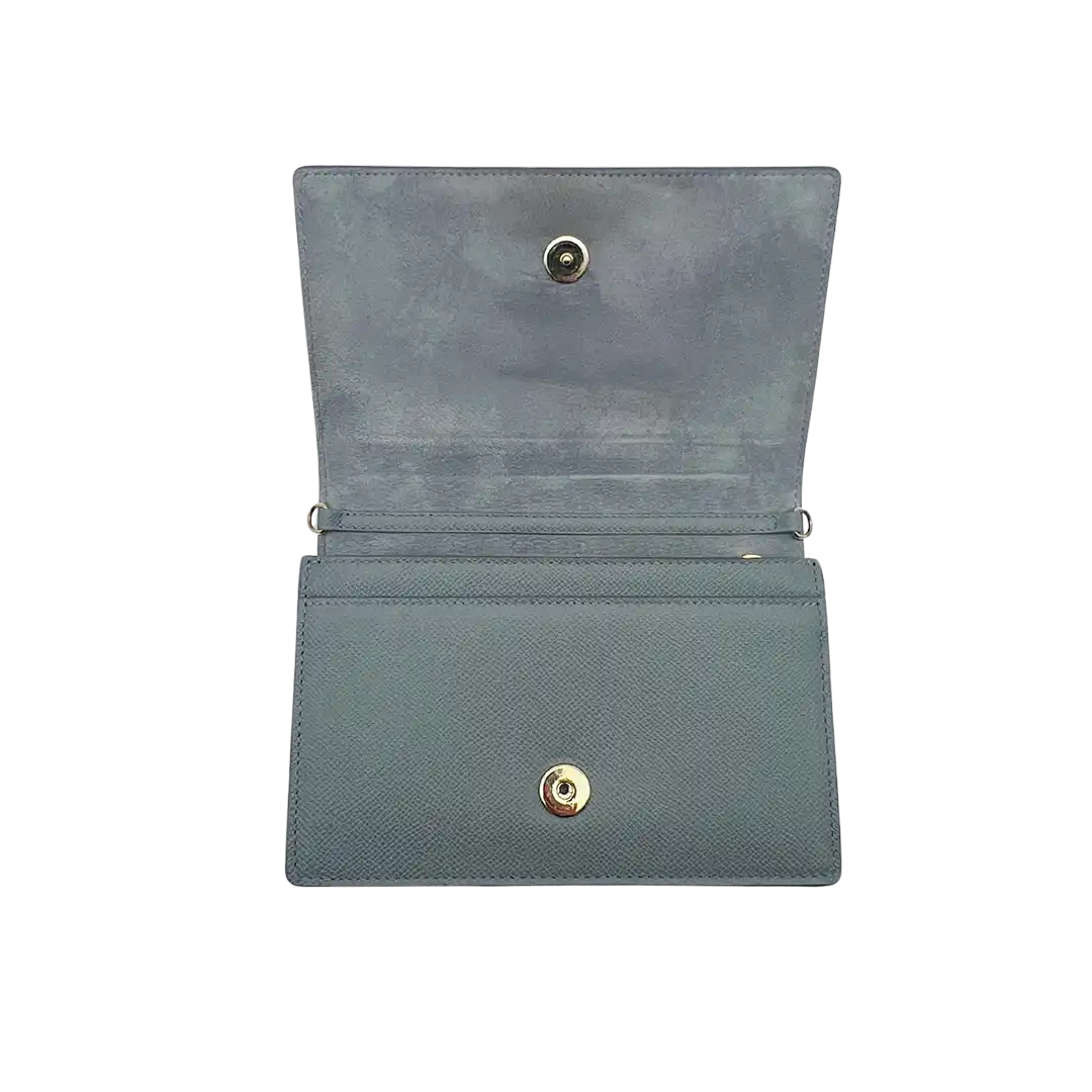Christian Dior SLG 30 Montaigne 2 in 1 Pouch Kalbsleder wolkenblau / sehr gut Echtheitscheck