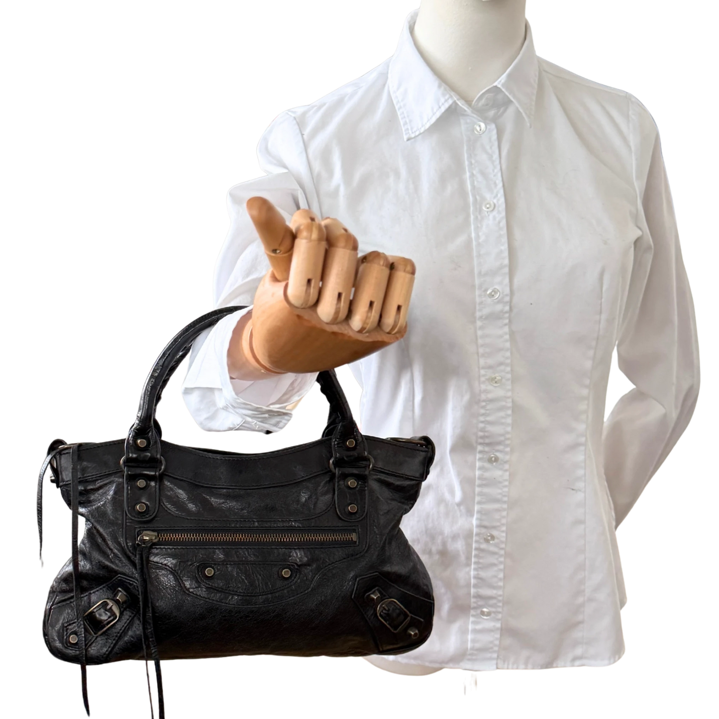 Balenciaga Le City Bag Mittelgroß Schwarz / sehr gut Balenciaga