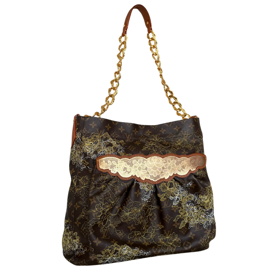 Louis Vuitton Limited Edition Monogram Dentelle Fersen Bag GM M95405 Braun / sehr gut Louis Vuitton