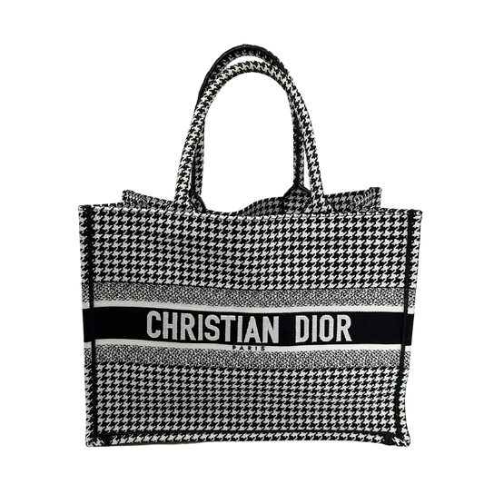 Dior Booktote mittelgroß Hahnentritt schwarz weiß/ sehr gut Dior