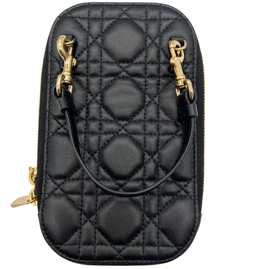 Dior Lady Dior Smartphone Tasche Lammleder schwarz / sehr gut Dior