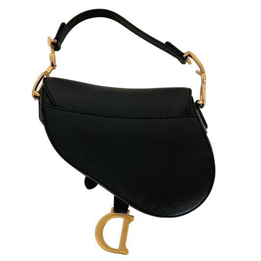 Dior Mini Saddle Bag mit Trageriemen Kalbsleder schwarz 2022 / neuwertig Dior