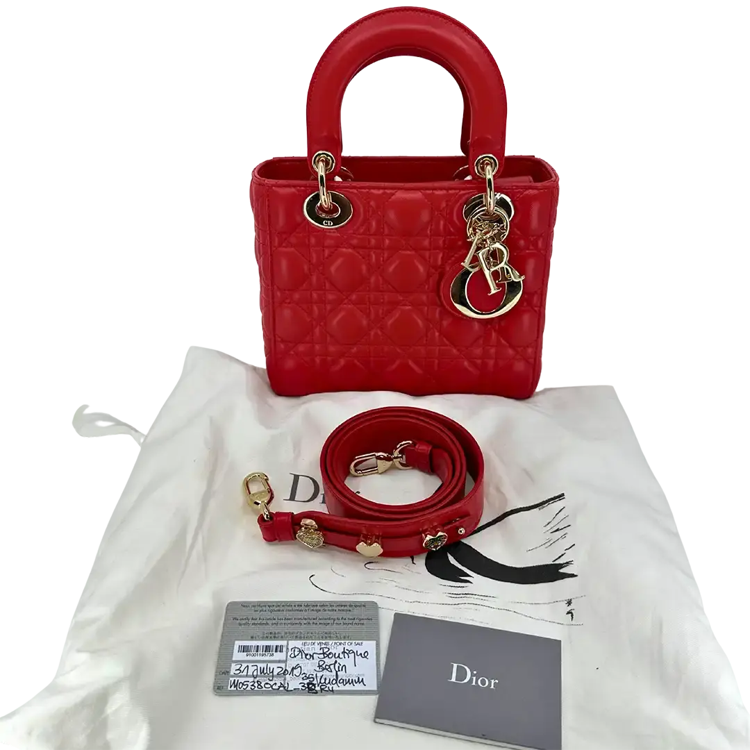 Dior kleine Lady Dior my ABCDior Tasche rot / neuwertig Dior