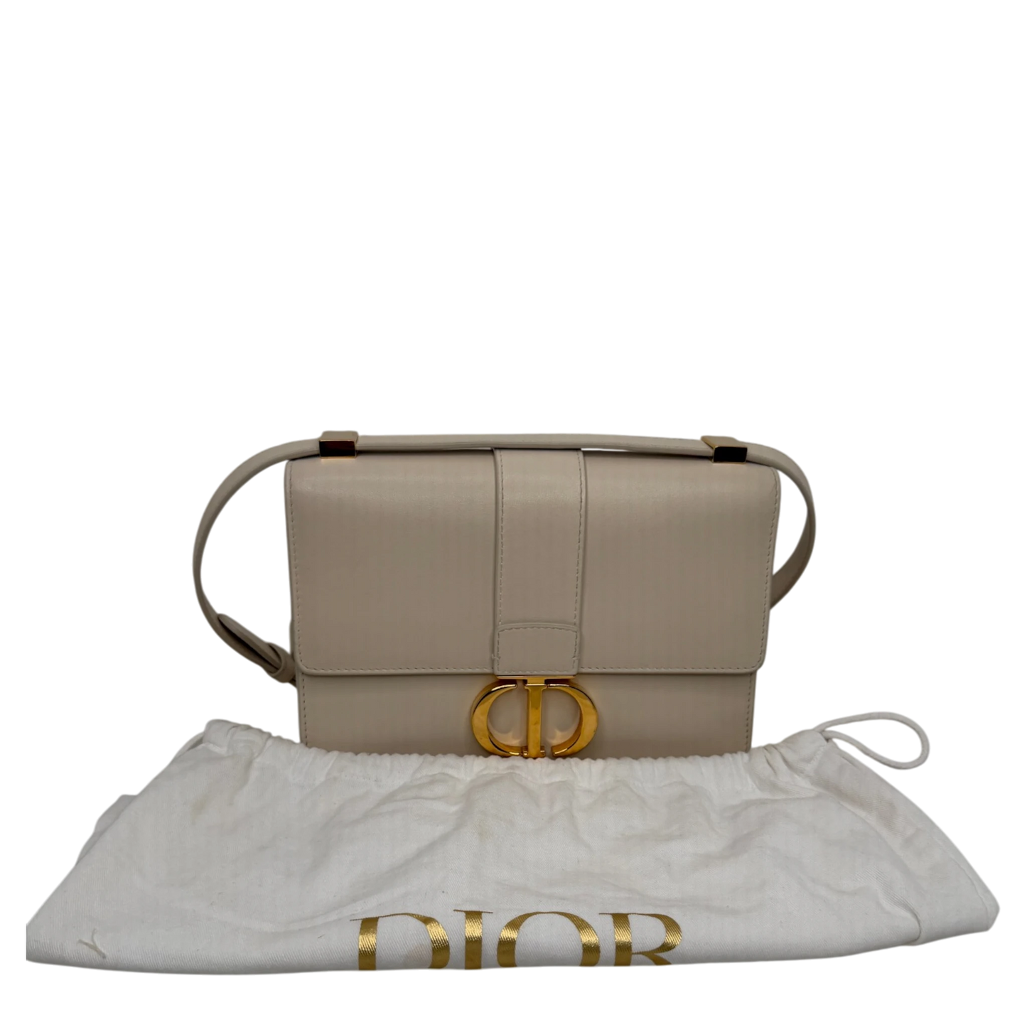 Dior Cream 30 Montaigne Flap Handtasche Cream Leder / gut Dior