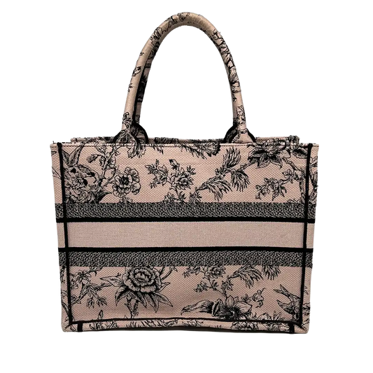Dior Book Tote mittelgross Jardin Botanique-Motiv in Purderrosa rarität / sehr gut Dior