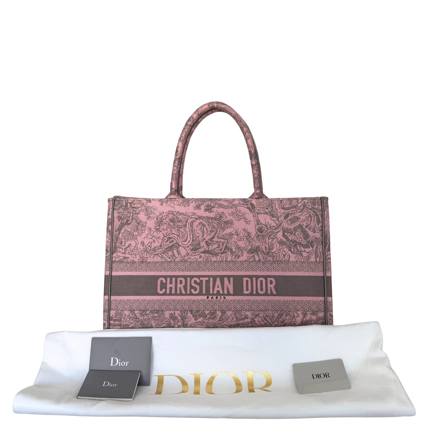 Dior Große Book Tote Toile de Jouy Rosa / neuwertig Dior