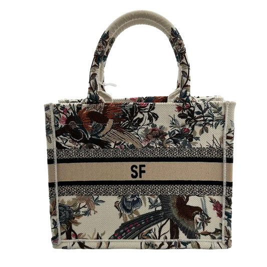 Dior Jardin d'Hiver Book Tote Small Personalisierung "SF" / Exzellent Dior