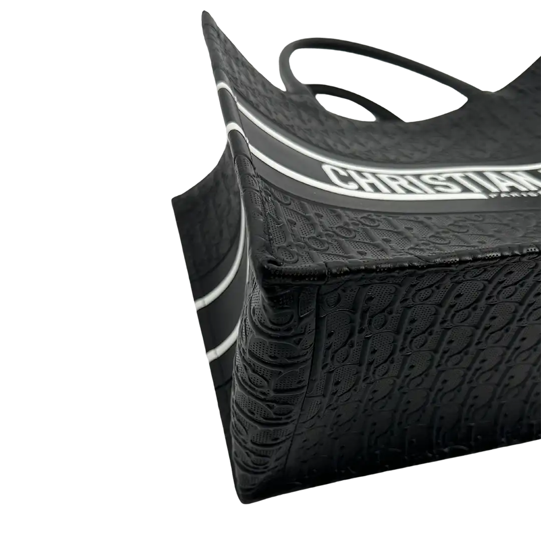 Dior mittelgroße Book Tote Tasche schwarz Leder / neuwertig Dior